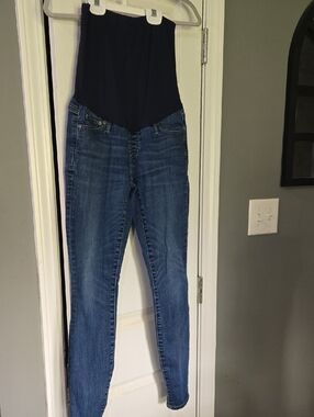 GAP Navy Panel Blue Skinny Maternity Jeans